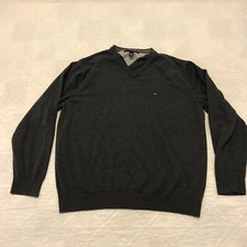 Tommy Hilfiger gray lightweight V neck sweater XL
