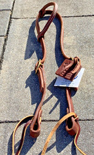ROCKIN SP Harness Leather NEW Single Ear Western Horse Headstall w/ BIT TIE ENDS