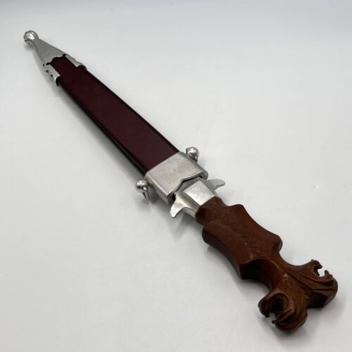 Vintage Handmade Decorative Knife Dagger Sword Blade Steel Bakelit Handle Sheath - Picture 7 of 8