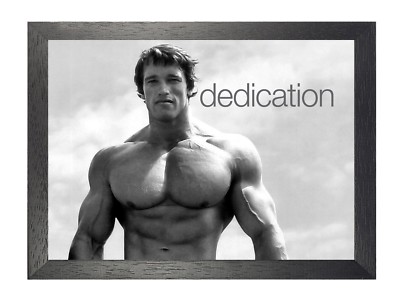Motivation Arnold Schwarzenegger professioneller Bodybuilder Widmung Poster schwarzweiß