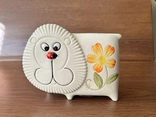 Vintage Toscany Lion Coin Bank Ladybug Flower Ceramic Piggy Bank Japan