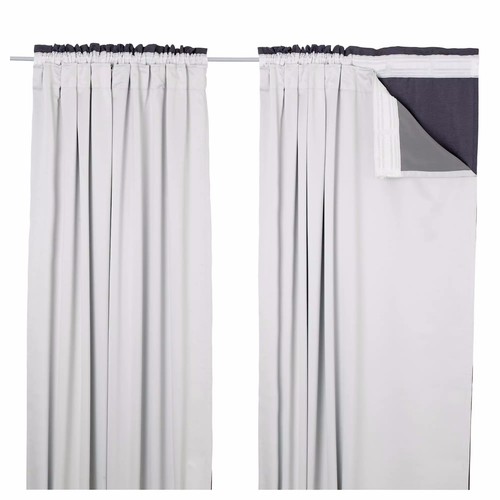 Thermal Blackout Curtains Lining Ready Made for Pencil Pleat Curtains with Hooks - Picture 11 of 12