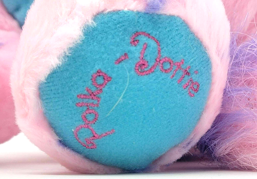 Popples Polka Dottie Plüschbeutel Bär rosa lila Flecken Toymax 2001 - VINTAGE - Bild 5 von 19