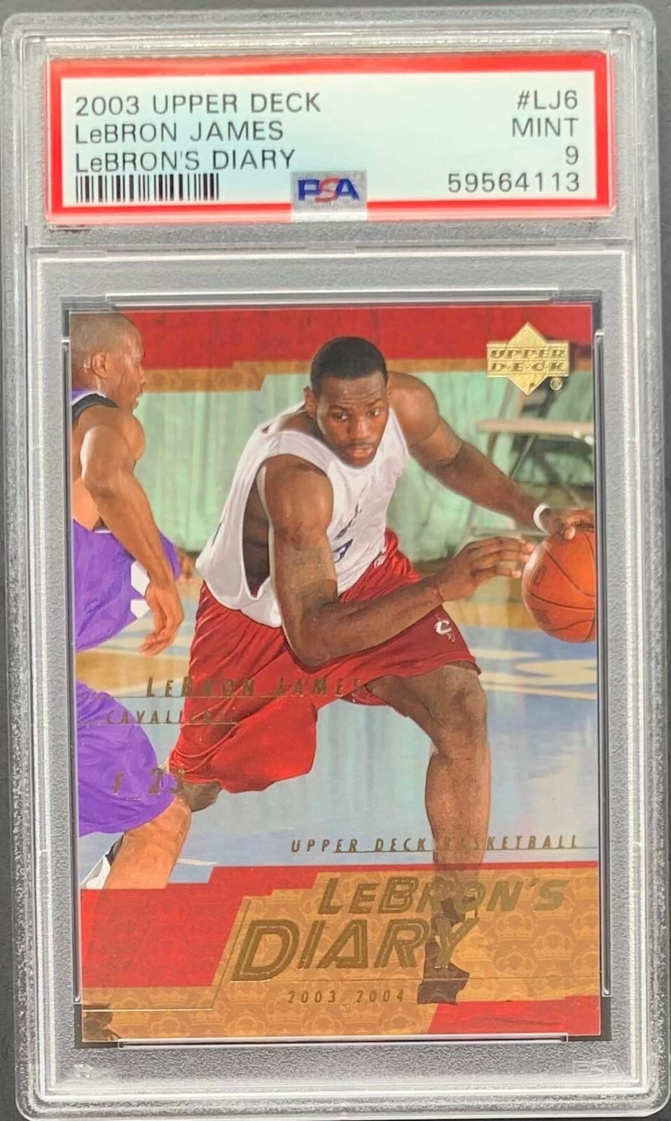 2003 Upper Deck LeBron's Diary #LJ6 LeBron James Cavaliers RC Rookie PSA 9