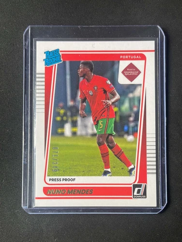 2021-22 Panini Donruss Road To Qatar Nuno Mendes Press Proof Gold 71/349 #192