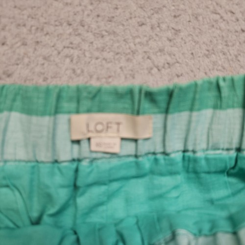 LOFT Ann Taylor Skirt Womens XS Linen Blend Striped Elastic Waist Pull On - Picture 5 of 11