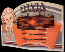 Vintage Hair Barrettes - Tortoise Shell Barrette with 3 Bobby Pins Made in UK