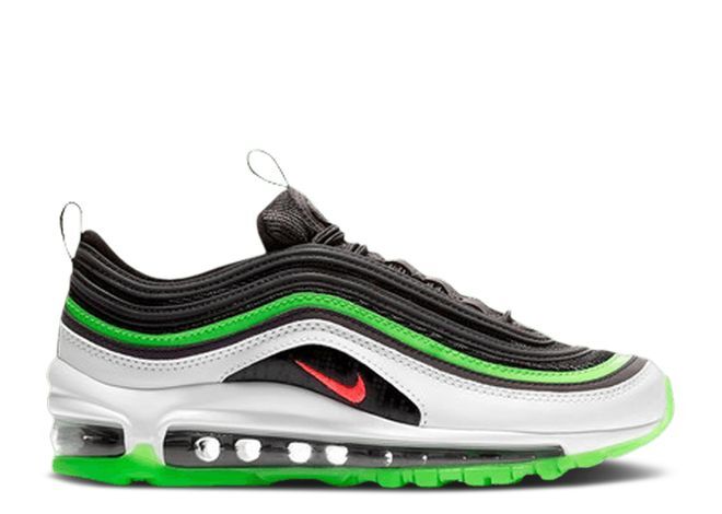 Nike Air Max 97 Black Green Crimson Kids Size 4.5 GS  