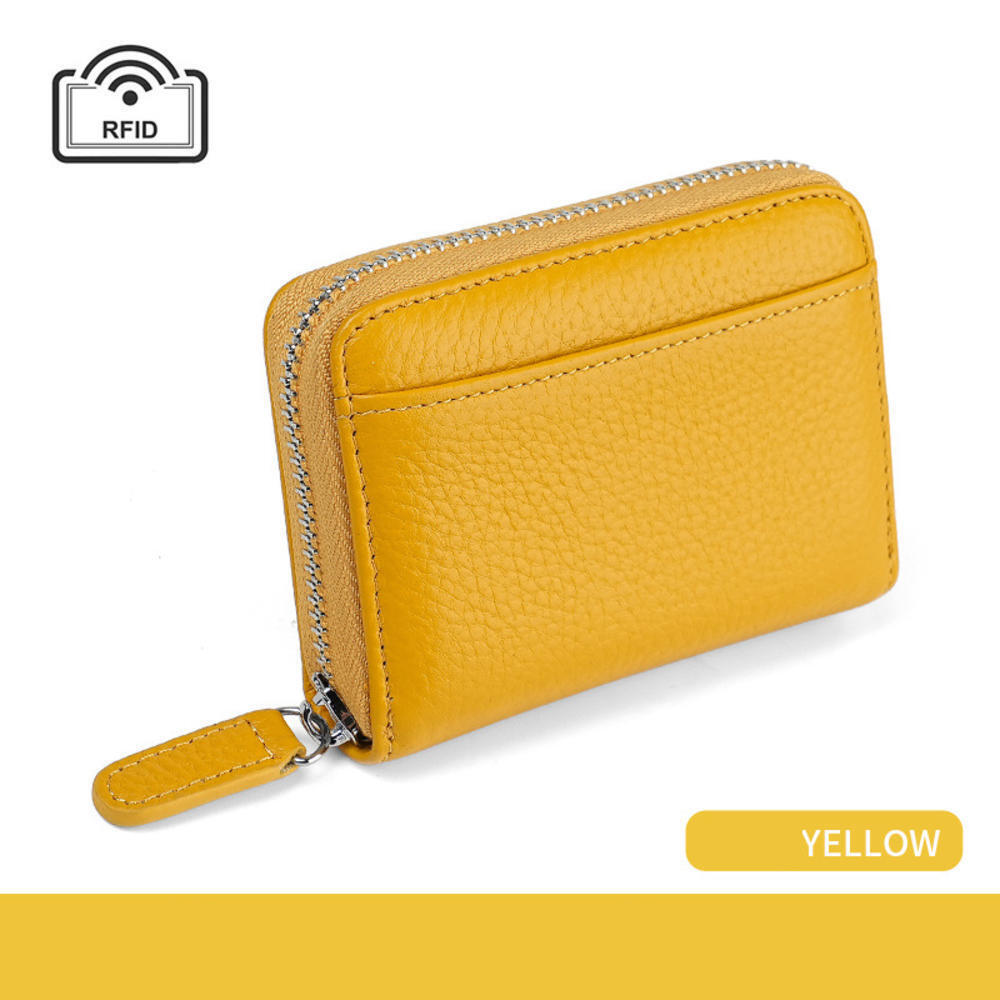 Women Credit Card Holder Wallet RFID Blocking Leather Organizer Zipper