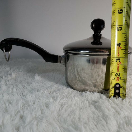 Sartén y tapa de salsa vintage revestida de aluminio acero inoxidable de 1 cuarto Qt Nueva York Usada en excelente estado - Imagen 5 de 6