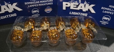 10 PACK! PEAK LIGHTING Miniature Bulb 7444NA - Amber 7444 BULK U. S. SHIPPING! 