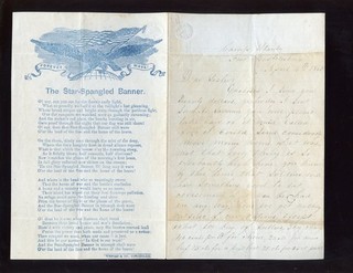 Civil War Patriotic Songsheet Letter