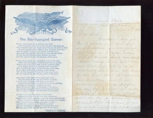 Civil War Patriotic Songsheet Letter