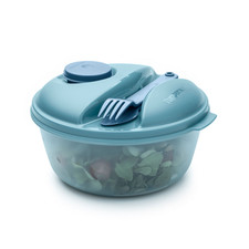 Tupperware Salat to go 1,5 l  Clarissa mit Deckel, Wichtel, Gabel, Messer  NEU