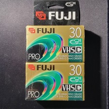 2 Pack Fuji Film VHS-C TC-30 Pro Premium Video Cassettes For Camcorders Sealed