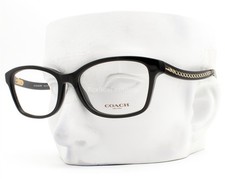 Coach Eyeglasses HC 6181 5002 Glasses Polished Black on Gold Logo Arms with Case
