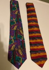 Lot of 2 J Garcia Stonehenge Collection Five & Eight 100% Silk Ties USA Made