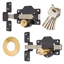 PREMIUM Gatemate® Security Long Throw Bolt For Shed/Gate Keyed Both Sides 70MM
