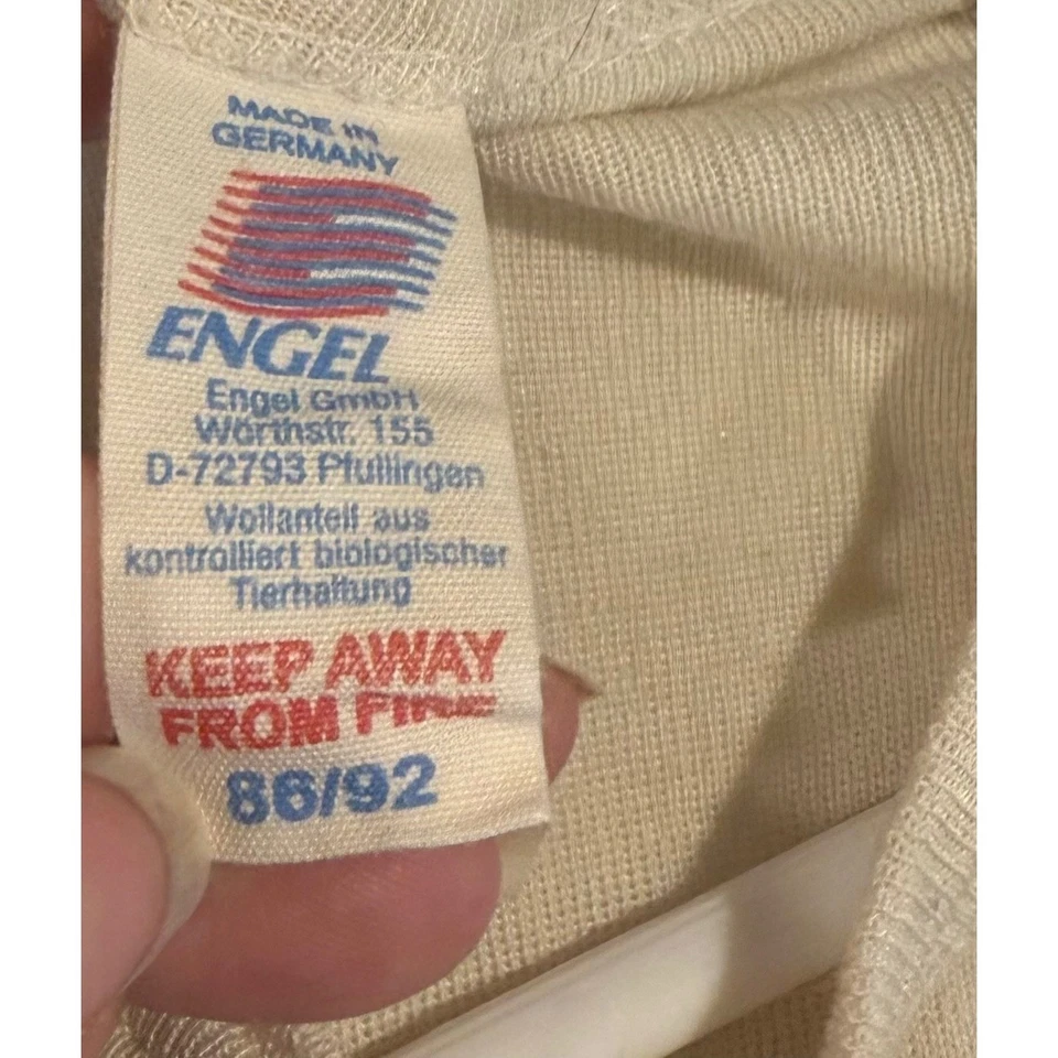 Engel Merino Lana Seda Bebé Longall Hecho en Alemania Footie Una Pieza Capa Base Esquí Foto 4 de 4