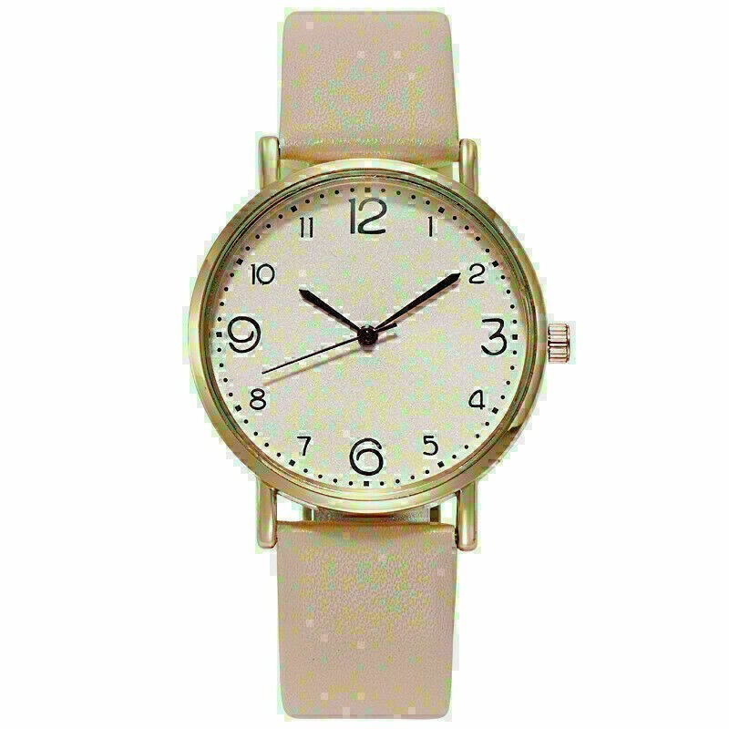 Women's Fashion Analog Quartz Wrist Watch with PU Leather Band Arabic Numerals