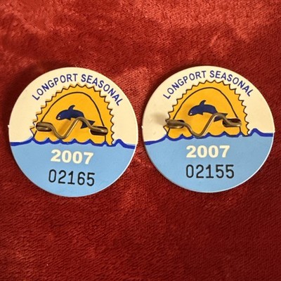 2007  Longport Beach Tag Badge Set Of 2