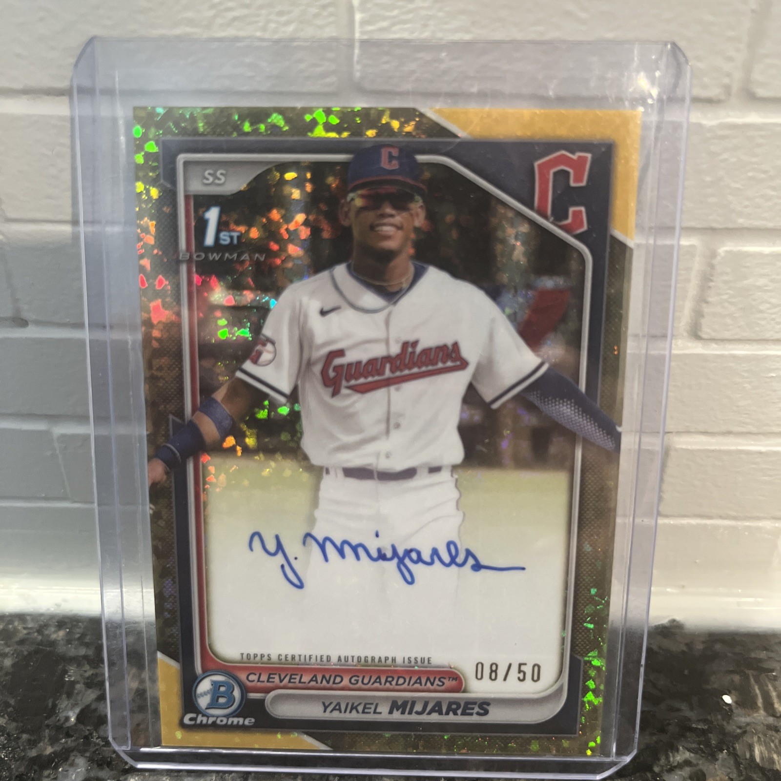 Yaikel Mijares 2024 Bowman Chrome Auto #CPA-YMI Auto Gold Mini Diamond /50