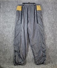 Givenchy Women's XL Gray Yellow Blue Nylon Windbreaker Track Pants Baggy Vintage