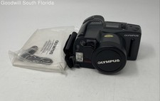 Olympus Infinity SuperZoom 300 Black 38-105mm Film Camera In Bag Not Tested