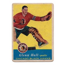 1957 Topps #20 Glenn Hall RC Rookie Card Mr. Goalie Chicago Blackhawks G. rookie card picture