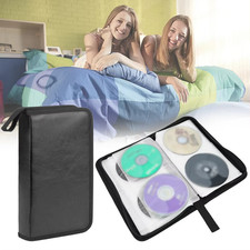 Disc CD Holder 80 DVD Case Storage Wallet VCD Organizer Faux Leather Zipper Bag