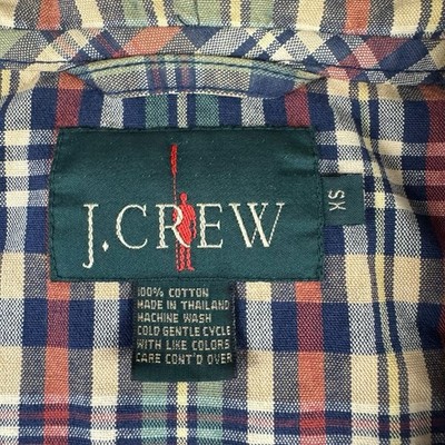 Vtg 90s J Crew Oarsman Plaid Cotton Anorak Jacket Men's Size XS | eBay