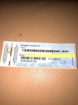Windows 7 Pro OA Key /Lizenz /Code, von Lenovo Computer