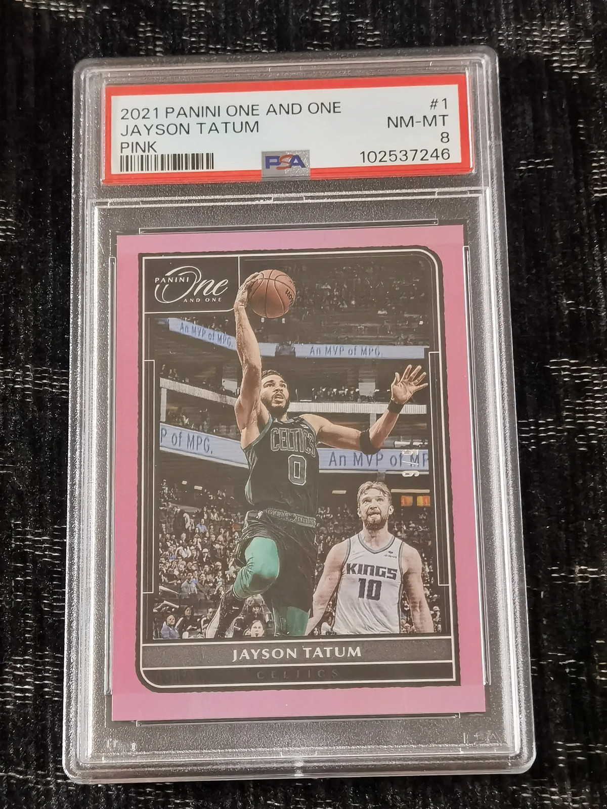 2021-22 Panini One And One Jayson Tatum #1 FOTL Pink /6 psa Boston -652.120 KV89 view 1