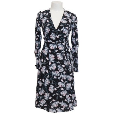 Miss Selfridge, Wickelkleid, Größe: 34, Schwarz/Mehrfarbig, Viskose, Blumen #TJC