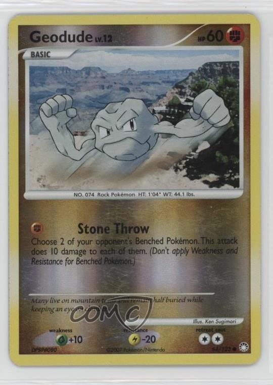 Geodude Reverse Foil Pokémon Diamond & Pearl Mysterious Treasures #84 2007