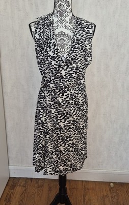 Gérard Darel Kleid Gr. 38 / M schwarz/weiß bedruckt, Wickeloptik