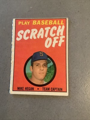 1970 TOPPS SCRATCH OFF MIKE HEGAN SEATTLE PILOTS MLB #KJW0200