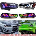 2Set LED Headlight RGB Tail Lights For Mitsubishi Lancer EVO 2008-2017 Lamp DRL