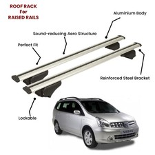 2 Pcs Silver Cross Bars For Nissan Grand Livina Mpv 2006-2019 2 Pcs Silver Cross Bars For Nissan Grand Livina Mpv 2006-2019