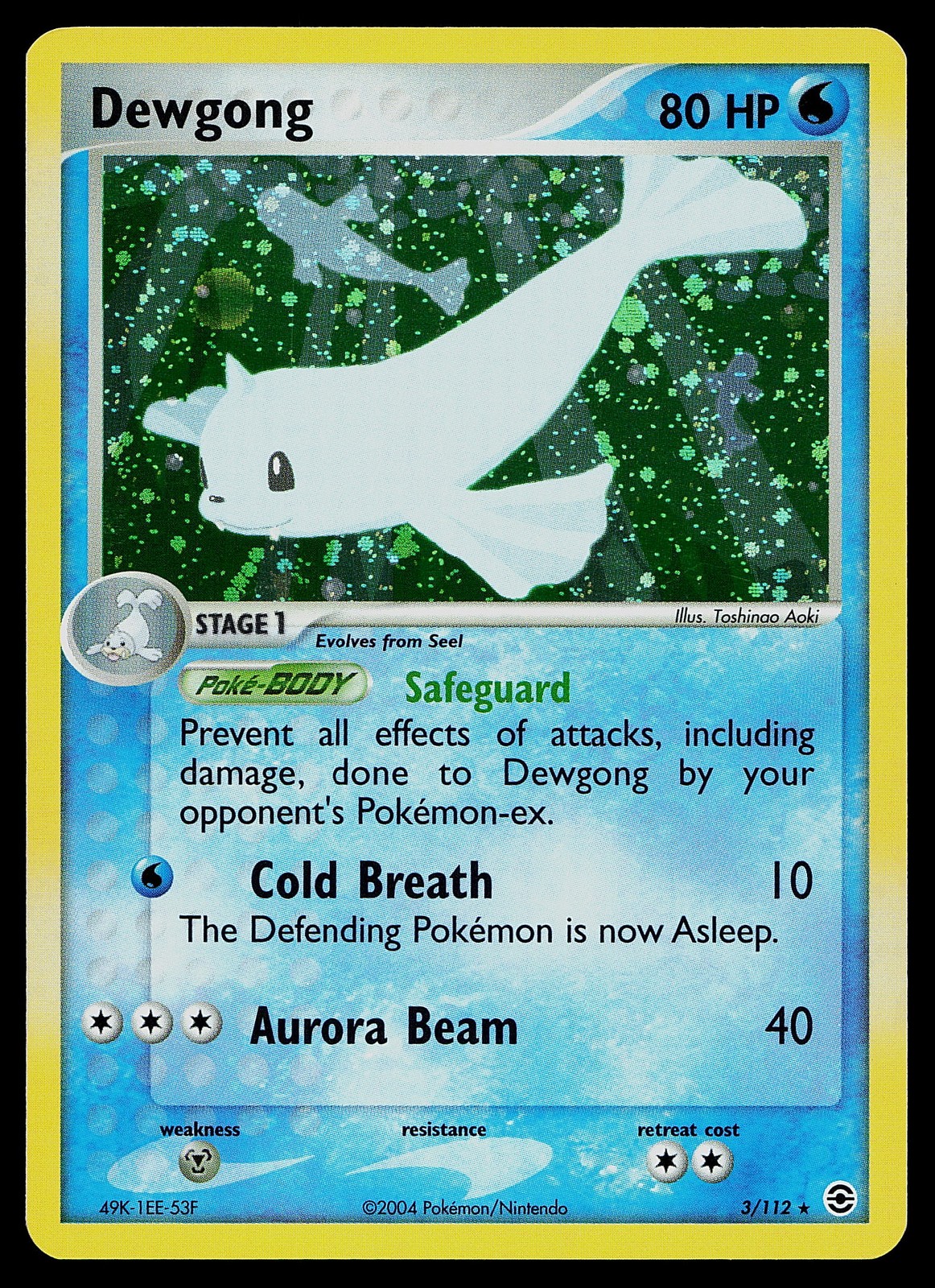 Pokemon Card - Dewgong FireRed & LeafGreen 3/112 Holo Rare