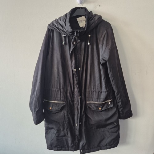 Ladies Coat Size 20 George Black Parka Rain Coat Smart Casual Day - Picture 2 of 9