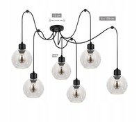 Luxolar Pendelleuchte 6 Flammig Spider Schwarz, Led Deckenleuchte E27 60W