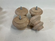 Set of 4  Wooden Furniture Feet  for DIY Projects Natural Unfinished