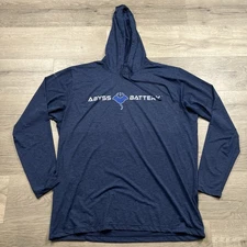 Anetik Abyss Battery Pro Tech Hooded Long Sleeve Shirt Navy Blue Size 2XL XXL
