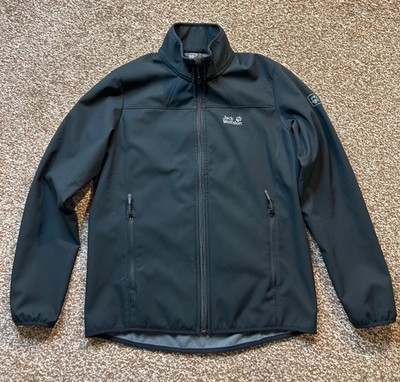 JACK WOLFSKIN Jacket Black Mens Zip Up Stormlock high neck Size S Small