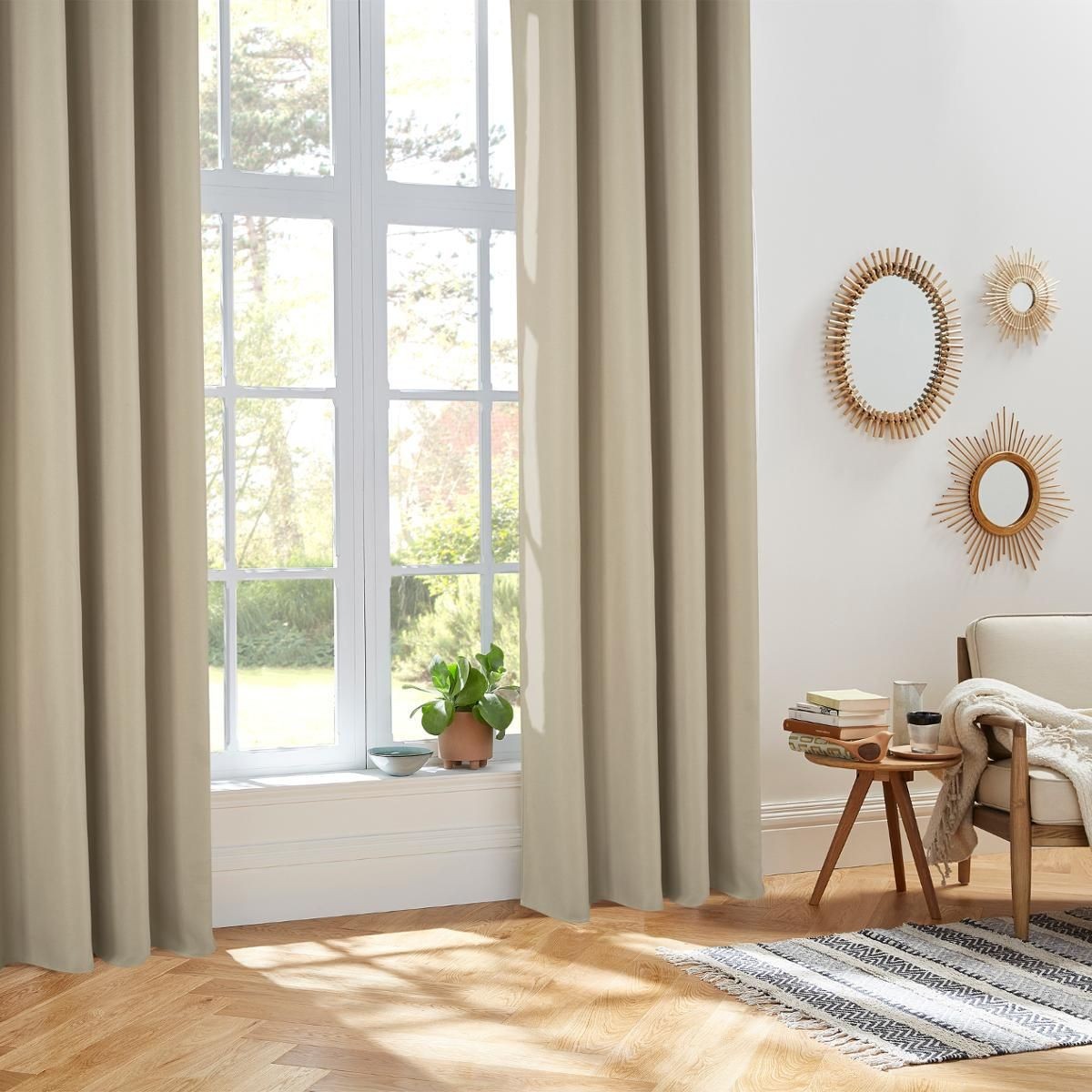 Rideau isolant thermique Isa aspect lin 140x260cm anti courant d'air