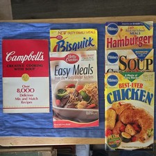 Campbell's Betty Crocker Pillsbury Cookbooks Lot 1985 Soup Chicken Hamburger PB