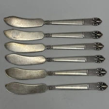 Vintage National Guildcraft Astrid Silverplate Butter Knife Spreader Lot of 6