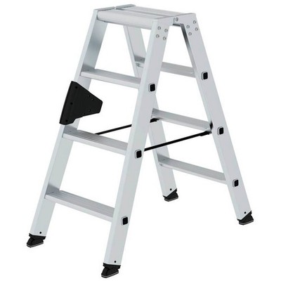 MUNK Stehleiter beidseitig 40208 silber 2x 4 Stufen, H: 91,0 cm