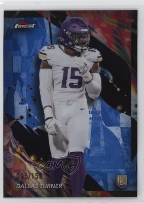 2024 Topps Finest Uncommon Blue Refractor /150 Dallas Turner #156 Rookie RC 1c0k